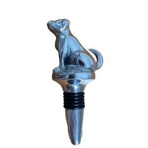 Mariposa Labrador Lab Dog Wine Stopper 100% Recycled Metal Silver Novelty New